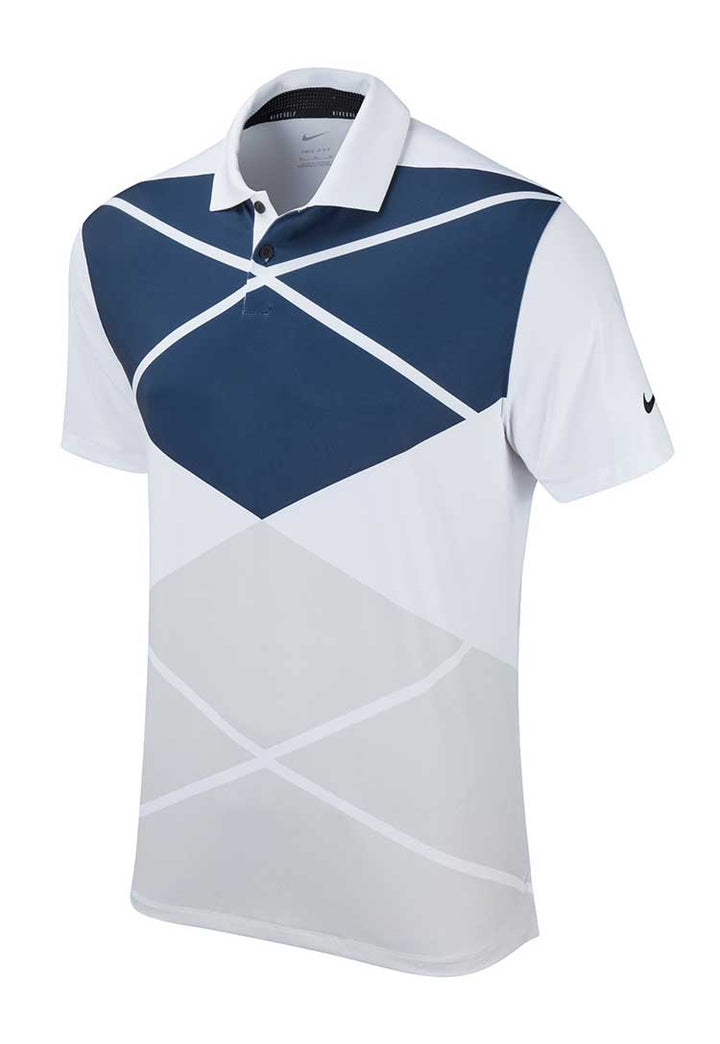 Nike Vapor Argyle Print Polo NK338 in white