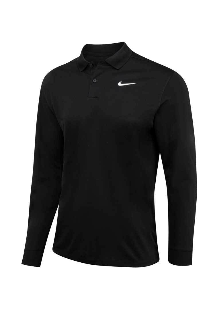 Nike Dri-FIT Victory Solid Long Sleeve Polo NK354 in black