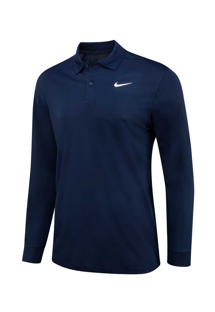 Nike Dri-FIT Victory Solid Long Sleeve Polo NK354 in navy