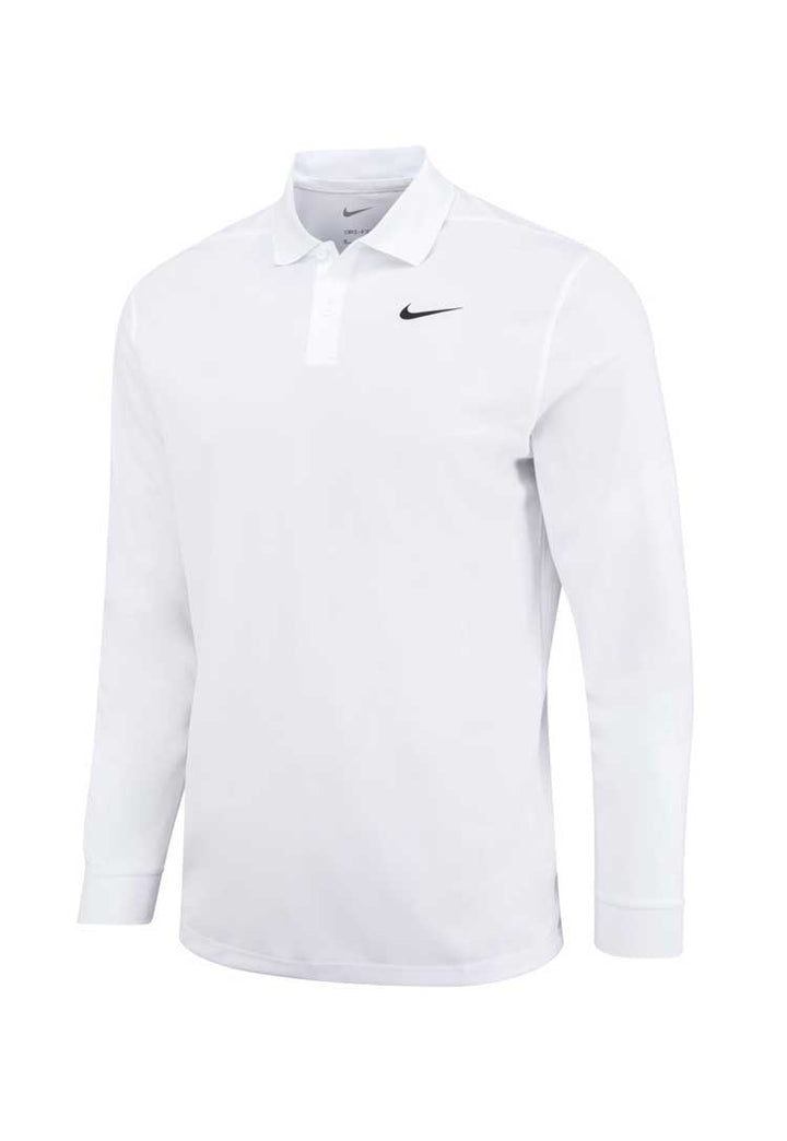 Nike Dri-FIT Victory Solid Long Sleeve Polo NK354 in white