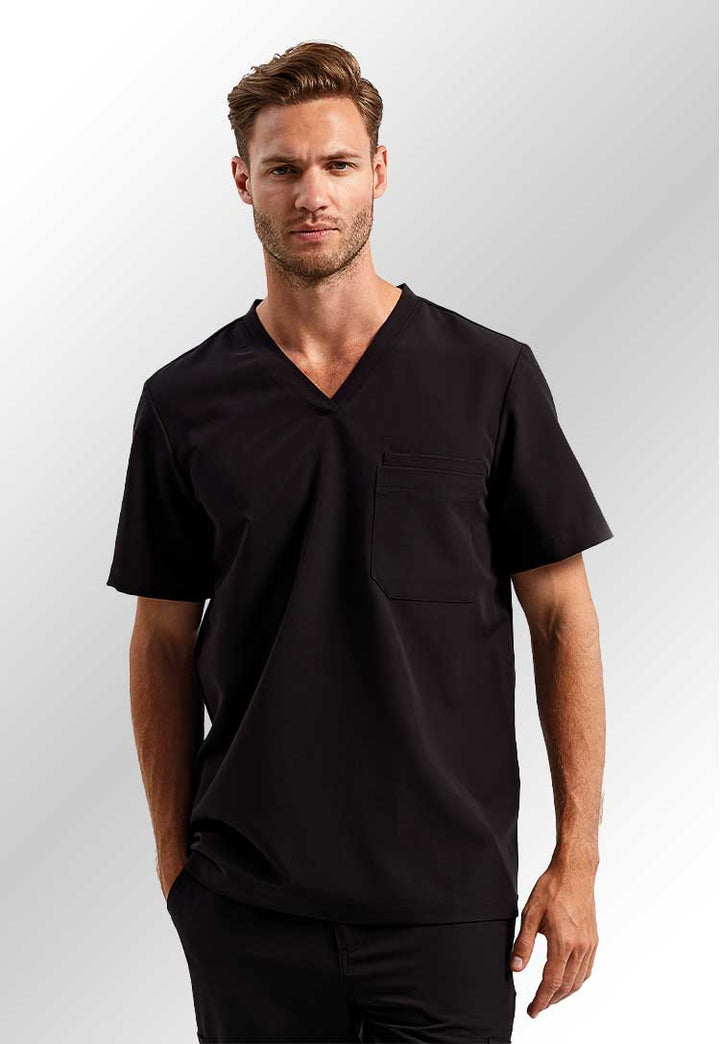 Model wearing an NN200 Limitless Onna-Stretch Tunic in Black