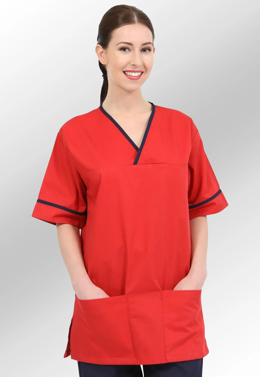 Unisex Contrast Trim Scrub Top NSTT - The Work Uniform Company