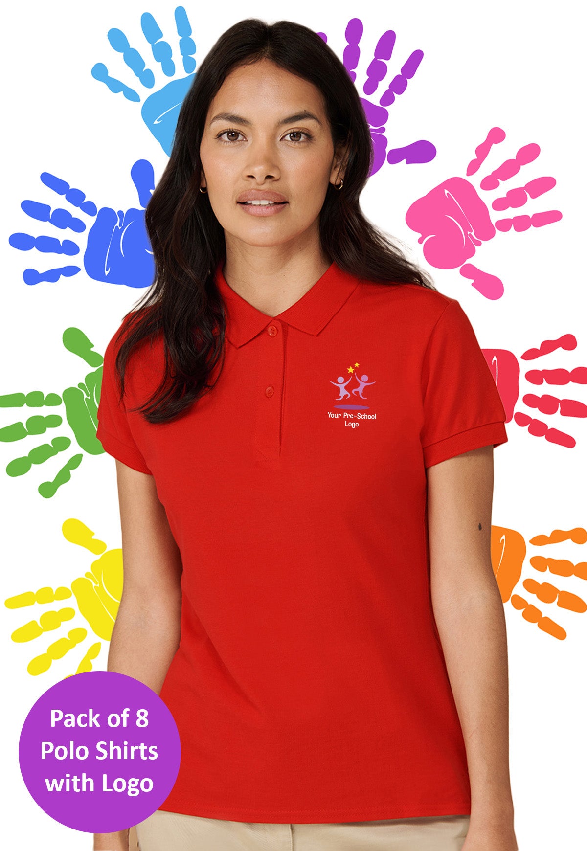 Branded Polo Shirt Bundle for Nursery Childcare and Teaching Staff The Work Uniform Company