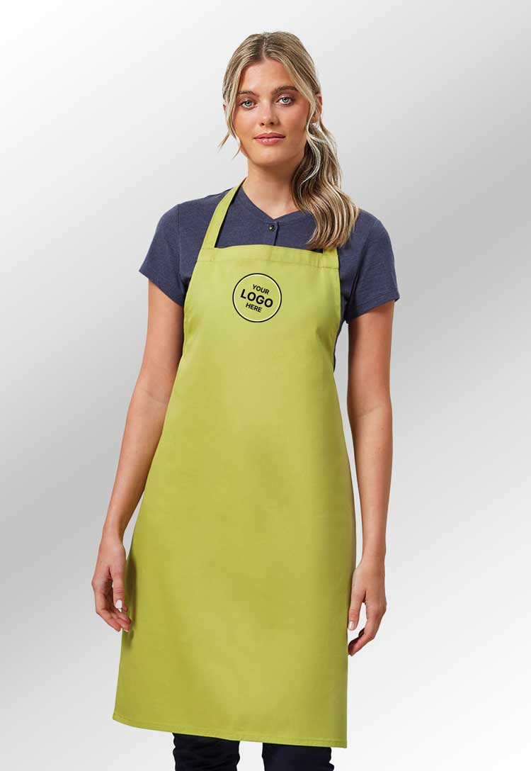 100% Organic Cotton Bib Apron PR102 - Bundle of 8 with Free Logo Embroidery