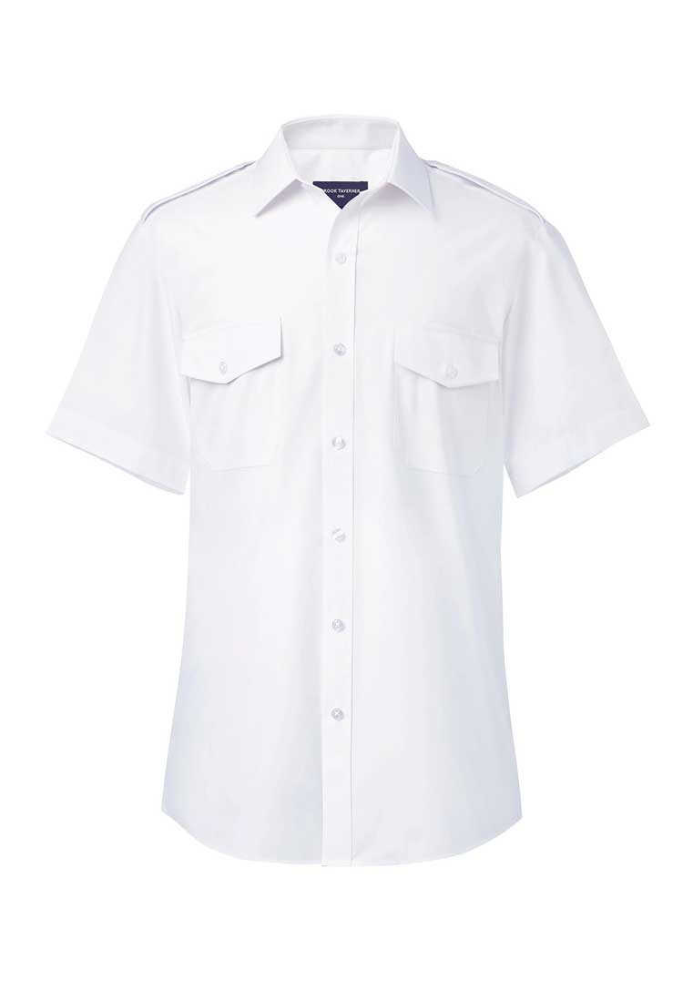 Orion Slim Fit Short Sleeve Pilot Shirt 7824 in White