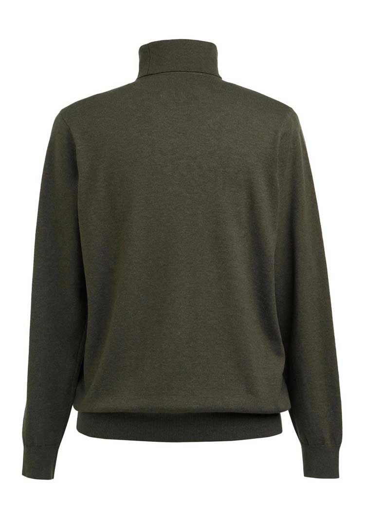 Oslo Marino Wool Rollneck Jumper 4568 moss back view