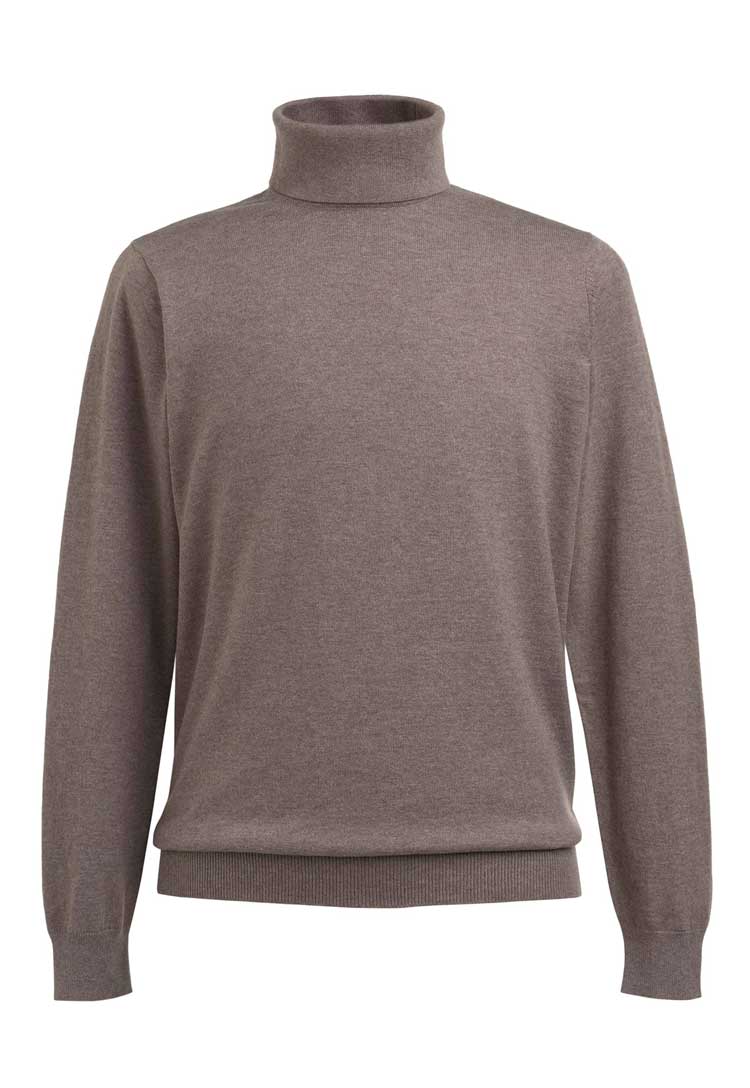 Oslo Marino Wool Rollneck Jumper 4568 taupe