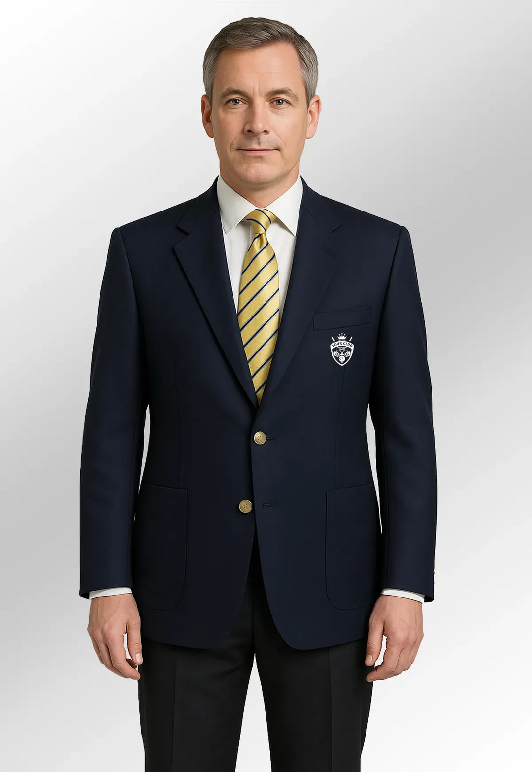 Oxford Single Breasted Blazer with Golf Club Logo - The Work Uniform Company