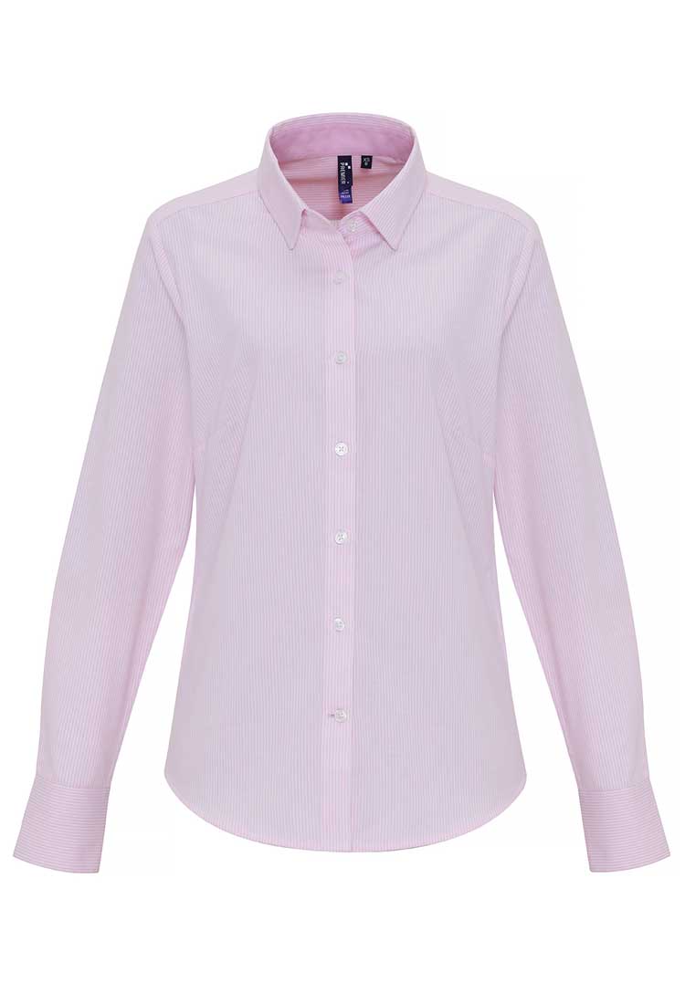 Women's Cotton-Rich Oxford Striped Blouse PR338