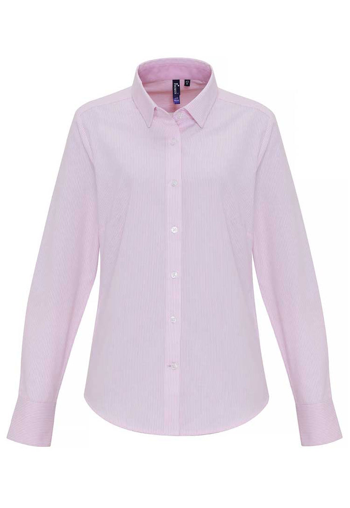 Women's Cotton-Rich Oxford Striped Blouse PR338