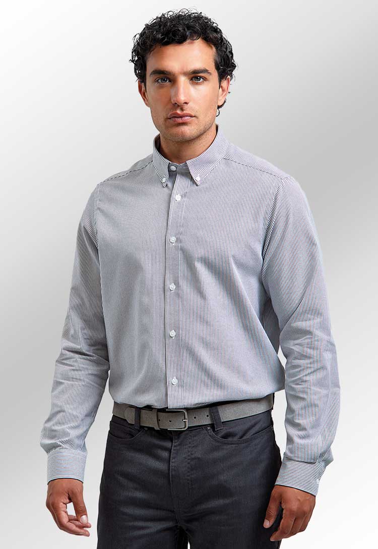 Cotton-Rich Oxford Striped Shirt PR238
