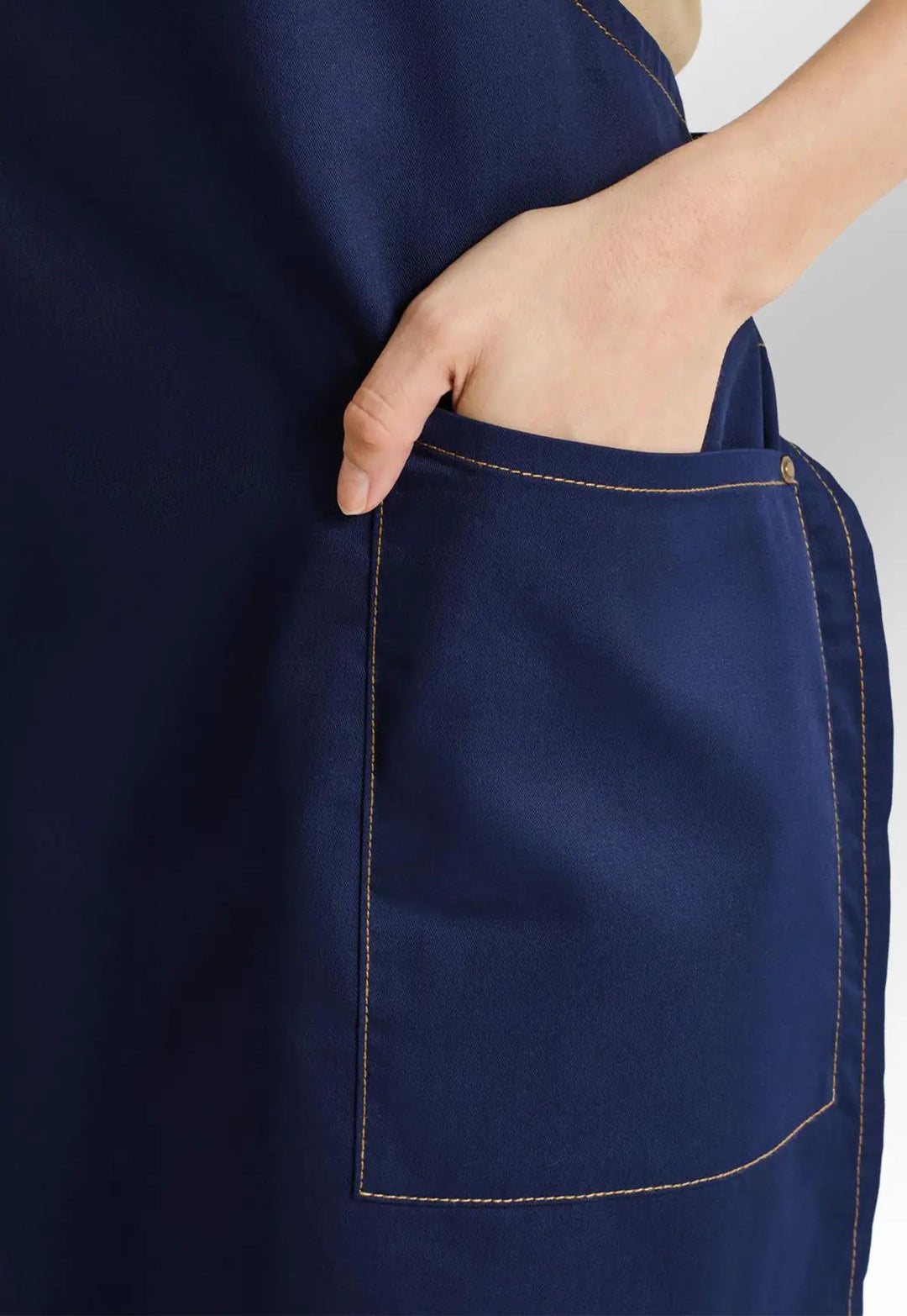 ‘Barley’ Contrast Stitch Bib Apron - The Work Uniform Company
