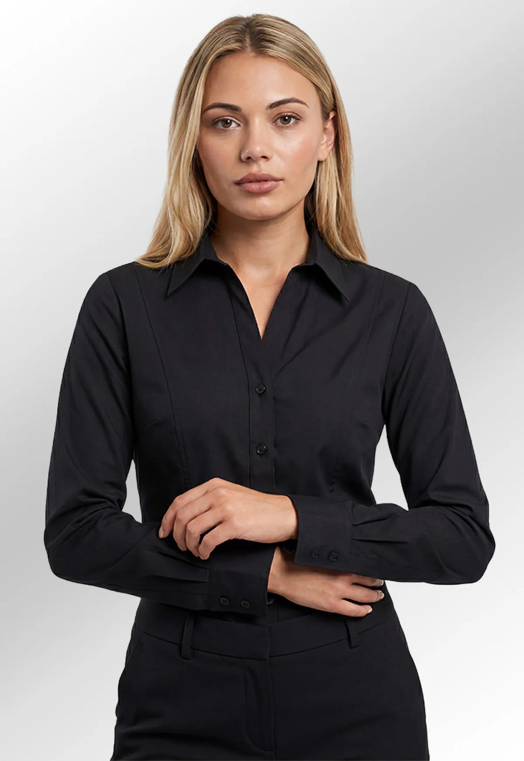 Palena Semi Fitted Long Sleeve Women's Shirt - The Work Uniform Company