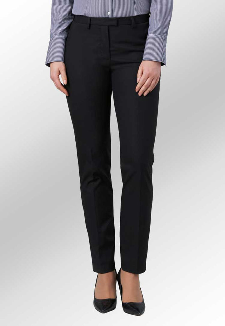 Model Wearing Paris Slim Fit Trousers 2349 in Black