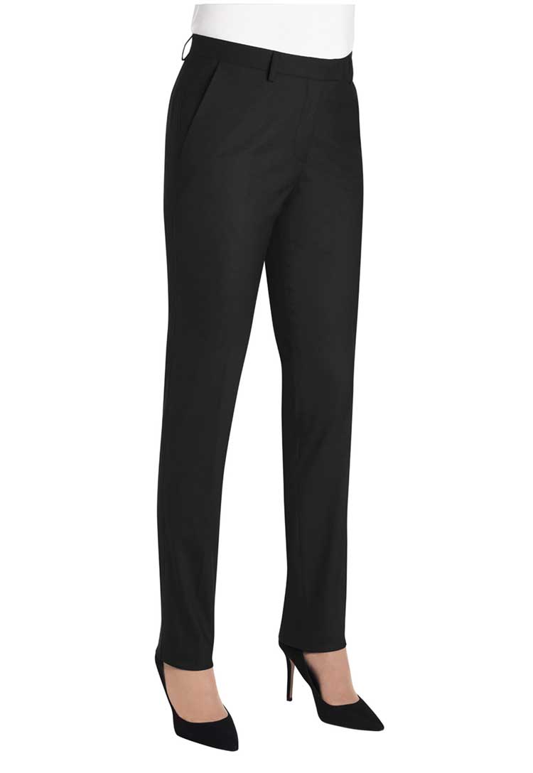 Model Wearing Paris Slim Fit Trousers 2349 in Black