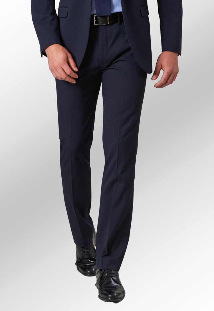 Model Wearing Pegasus Men's Slim Fit Trousers 8754 in Navy