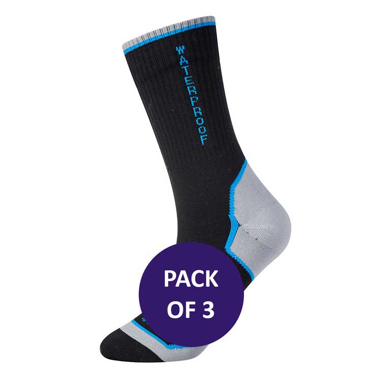 Performance Waterproof Socks SK23 in Black/Blue (x3 Pairs)