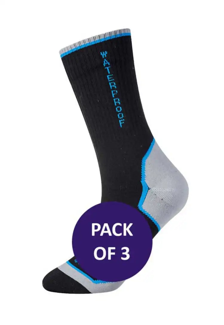 Performance Waterproof Socks SK23 in Black/Blue (x3 Pairs)