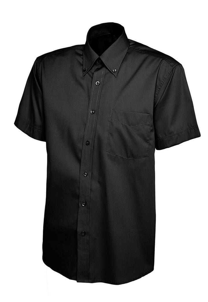 Men's Pinpoint Oxford Half Sleeve Shirt UC702 in Black