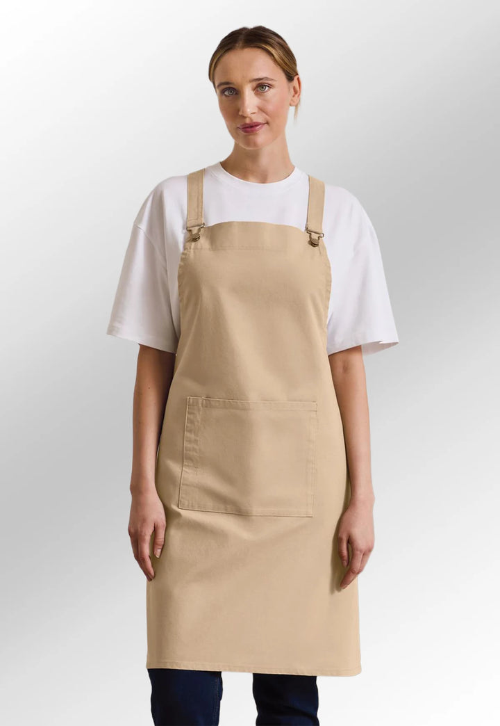 Cross Back 'Barista' Bib Apron - The Work Uniform Company
