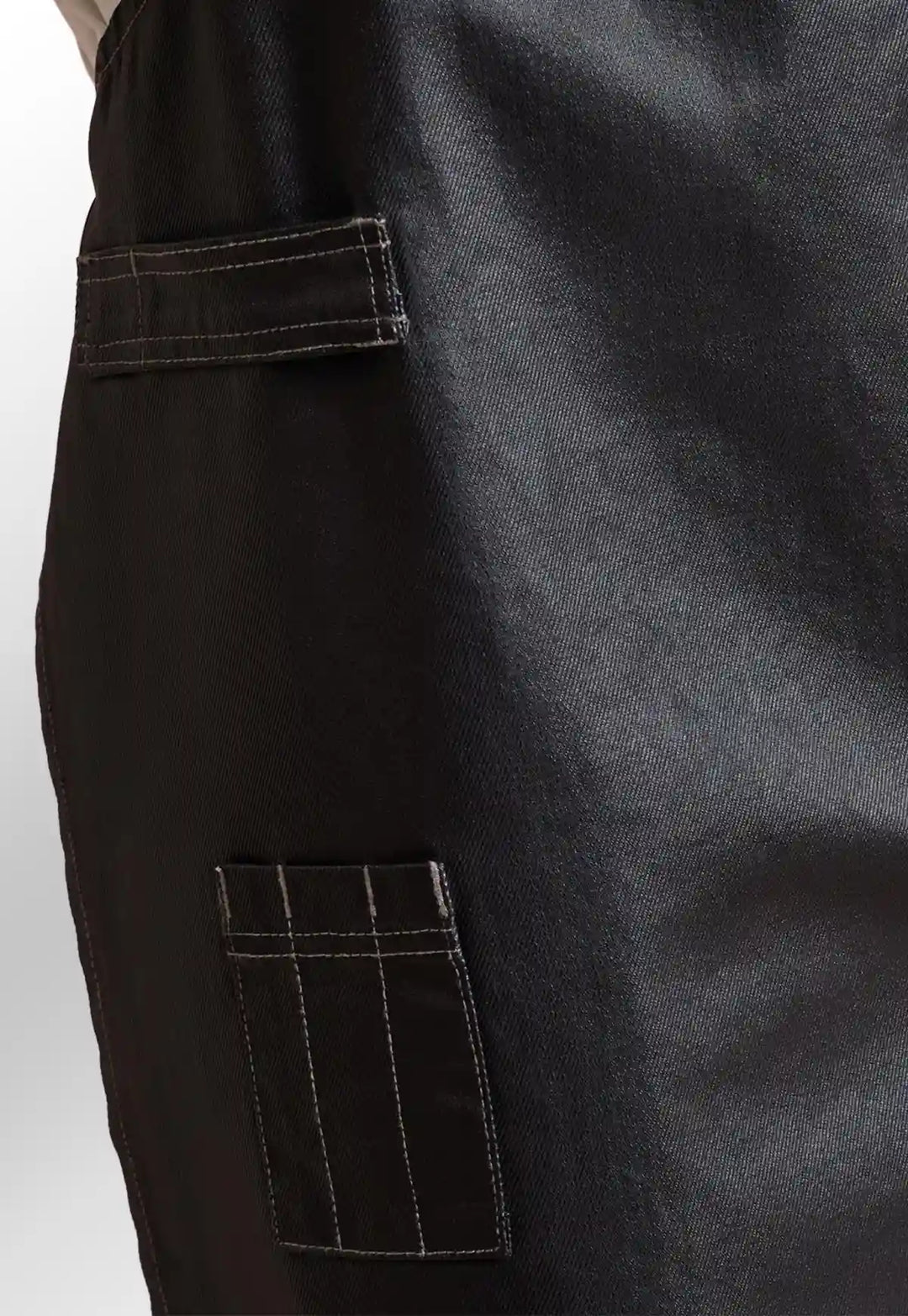 Stylish Waxed Look Denim Bib Apron - The Work Uniform Company