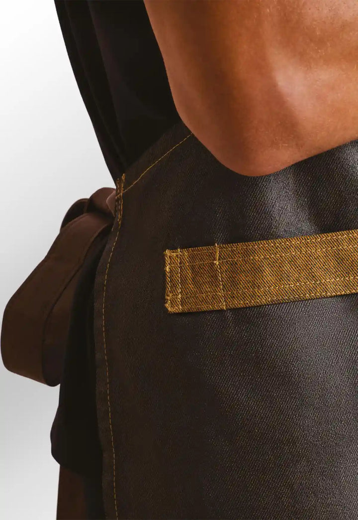 Waxed Look Denim Bib Apron - The Work Uniform Company