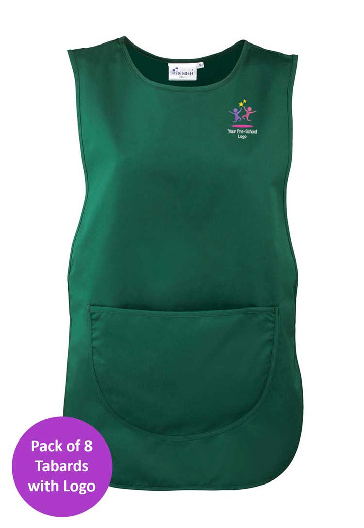 Branded Short Tabard Bundle for Nursery Staff (Pack of 8)