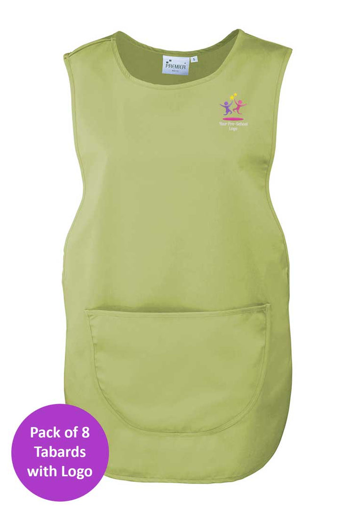 Branded Short Tabard Bundle for Nursery Staff (Pack of 8)