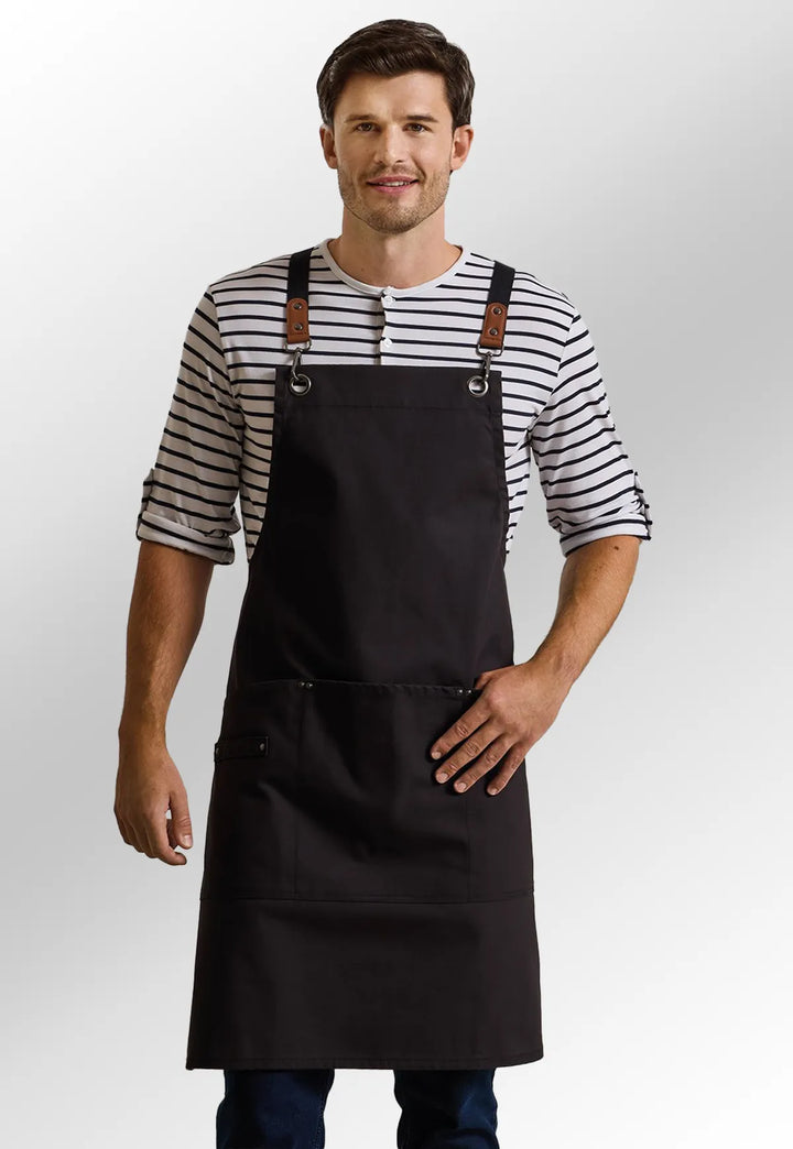Clip 'n' Clasp Cross - Back Bib Apron PR182 - The Work Uniform Company