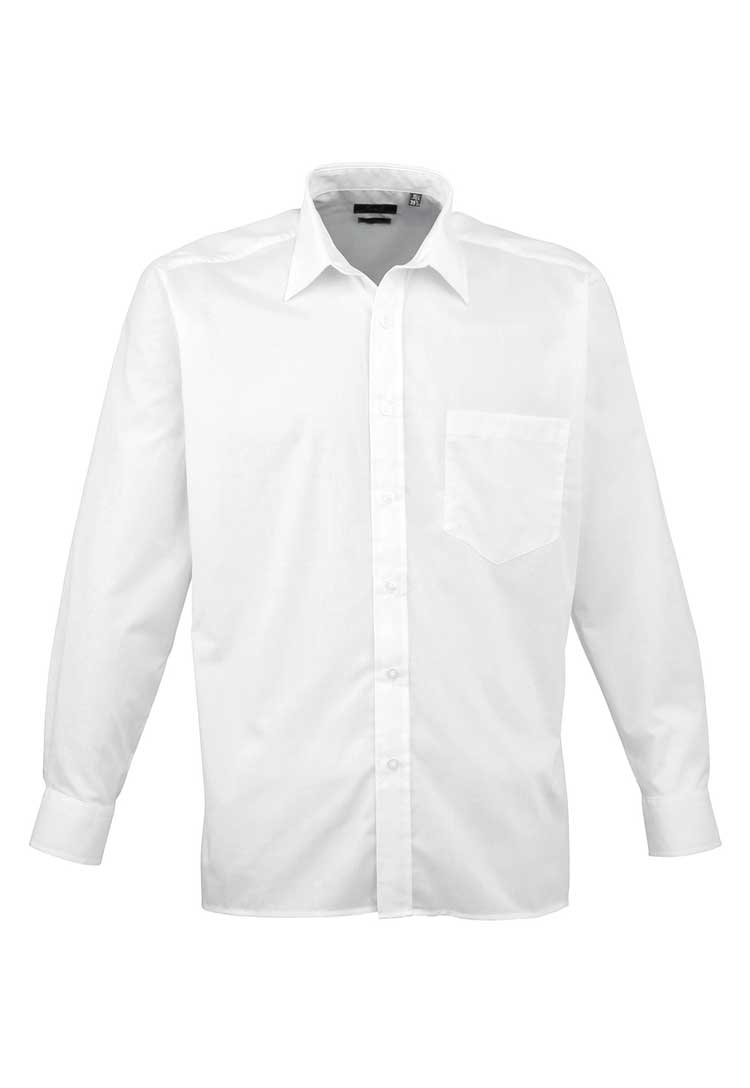 Men's Business Long Sleeve Poplin Shirt PR200 in White