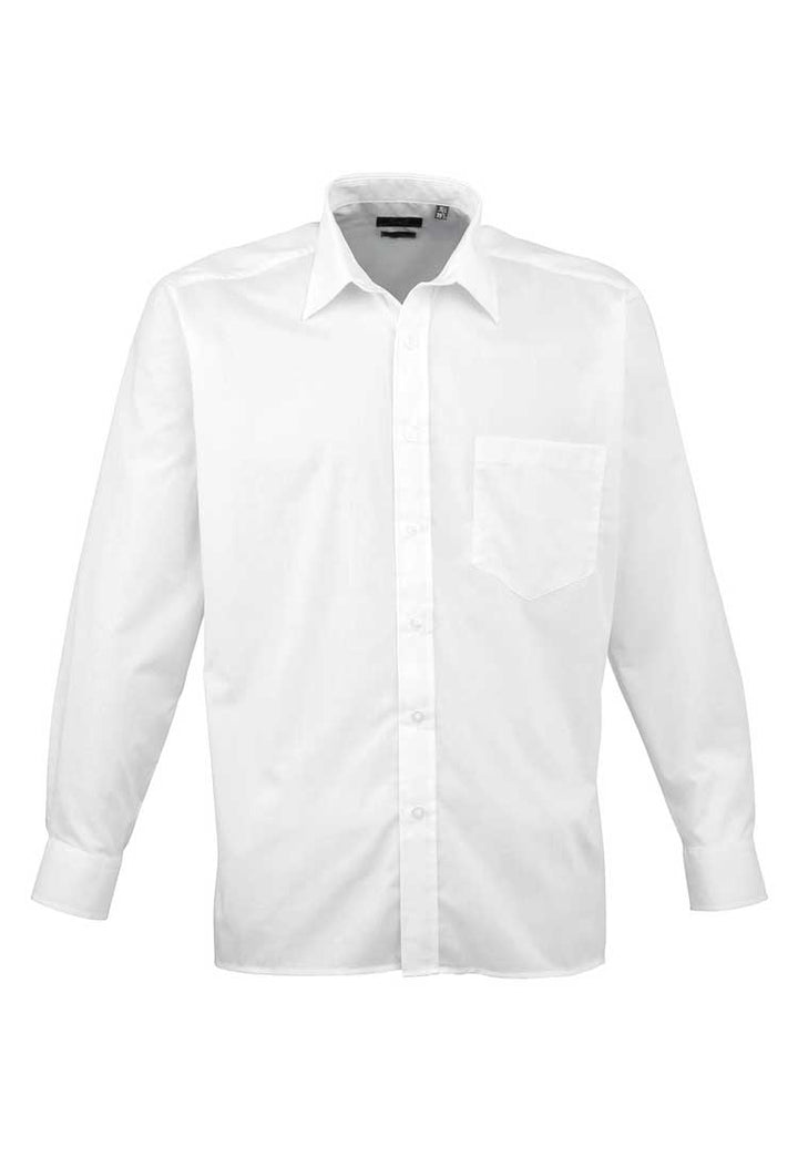 Men's Business Long Sleeve Poplin Shirt PR200 in White