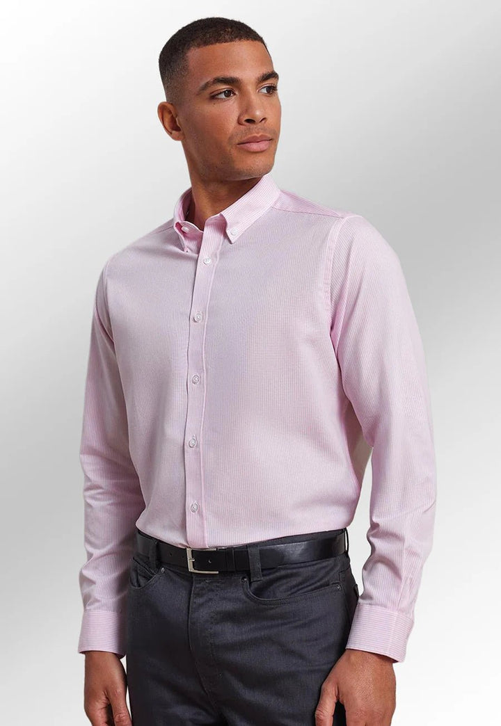 Cotton-Rich Oxford Striped Shirt - The Work Uniform Company