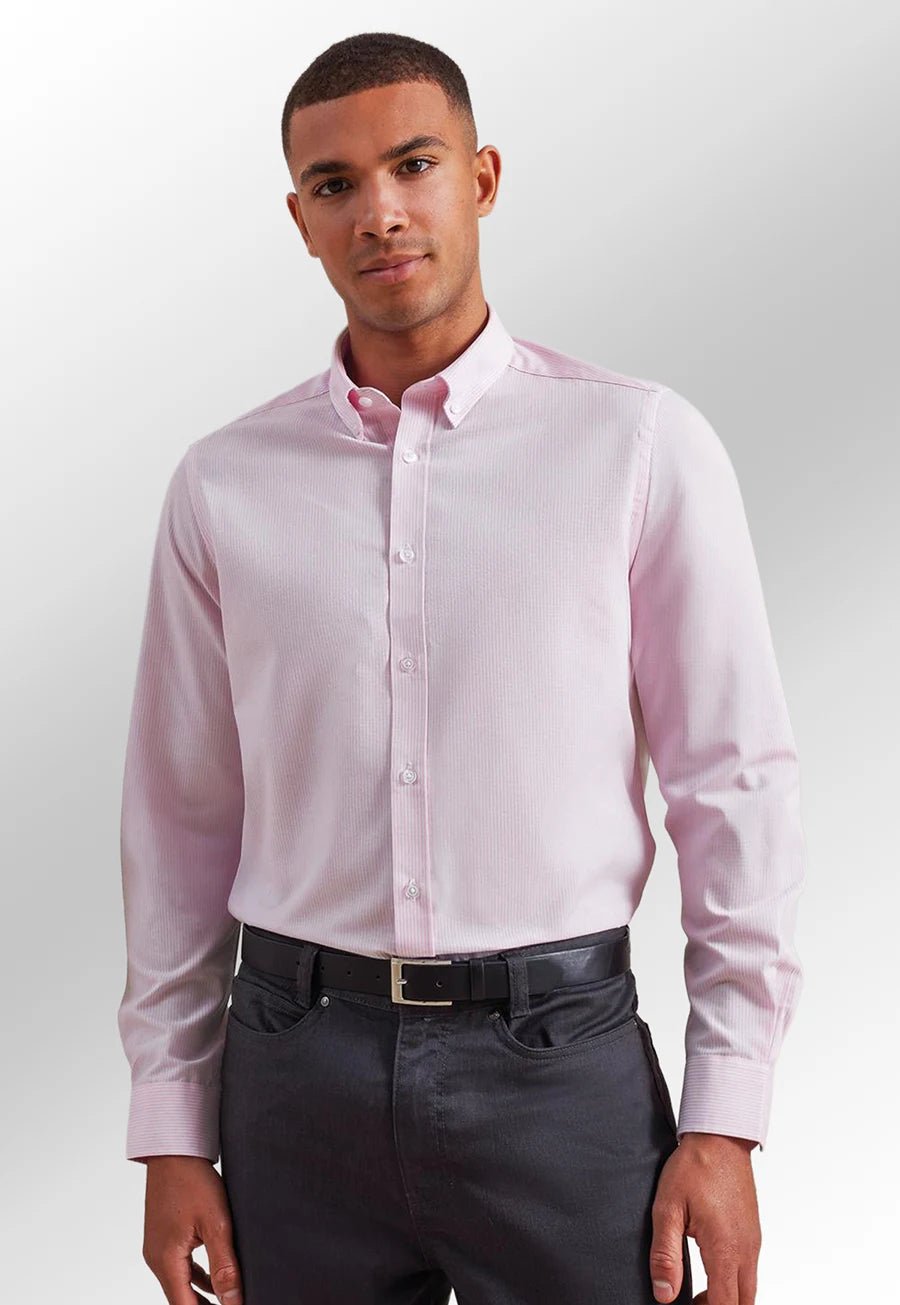Cotton-Rich Oxford Striped Shirt - The Work Uniform Company