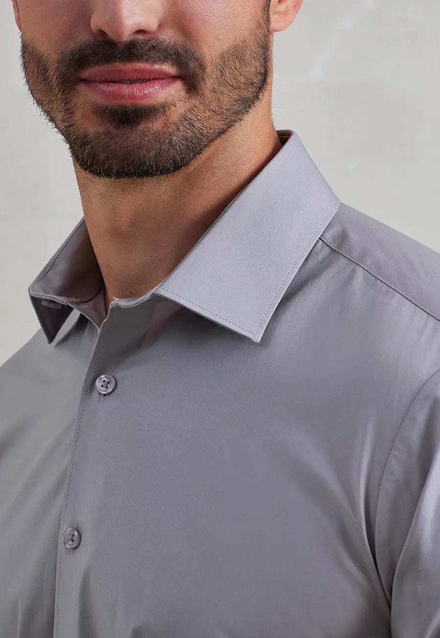 Men's Stretch Fit Cotton Poplin Long Sleeve Shirt - The Work Uniform Company