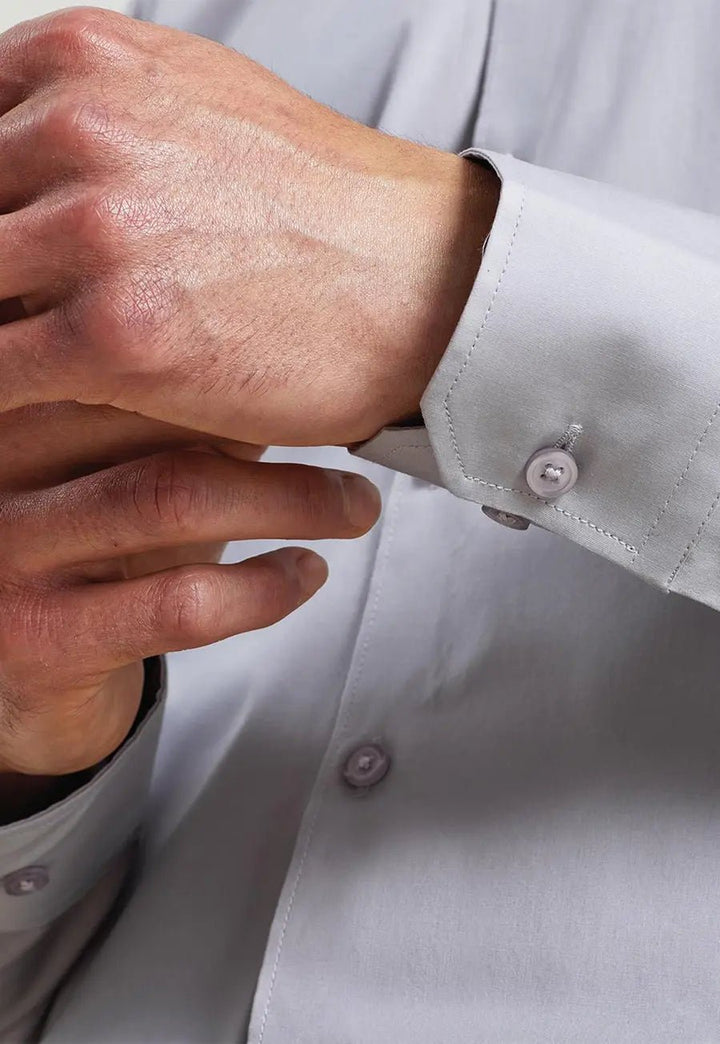 Men's Stretch Fit Cotton Poplin Long Sleeve Shirt - The Work Uniform Company