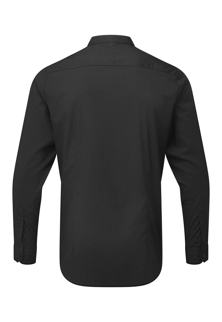 Men's Banded Collar Grandad Long Sleeve Shirt - The Work Uniform Company