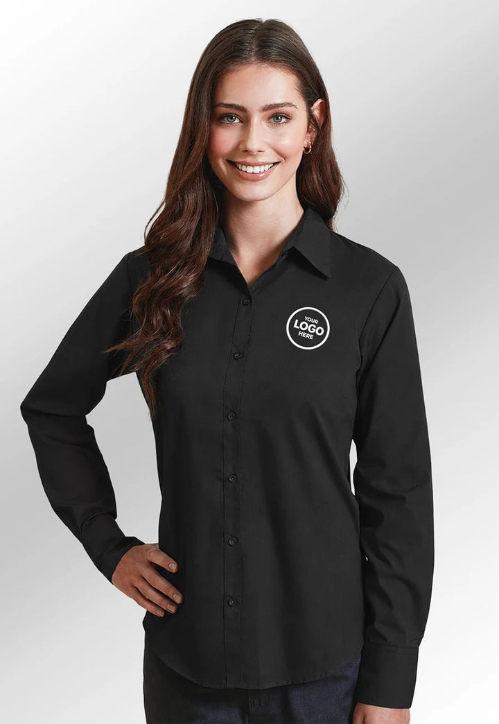 Women's Poplin Blouse PR300 - Bundle of 8 with Free Logos - The Work Uniform Company