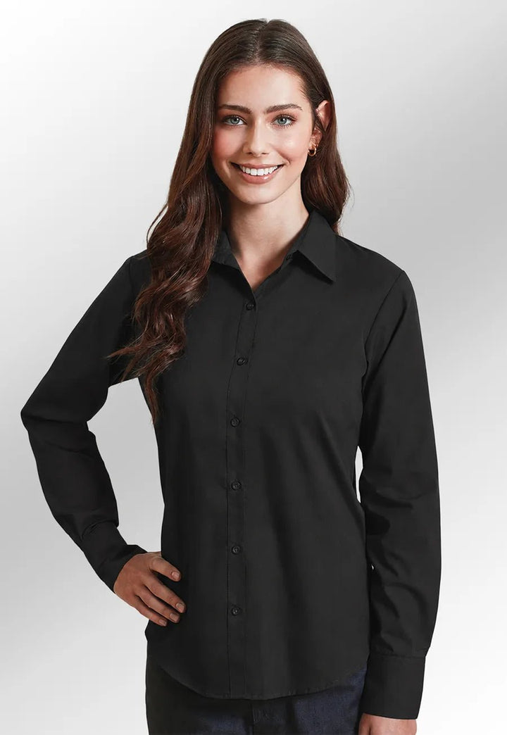Women's Classic Long Sleeve Poplin Blouse - The Work Uniform Company