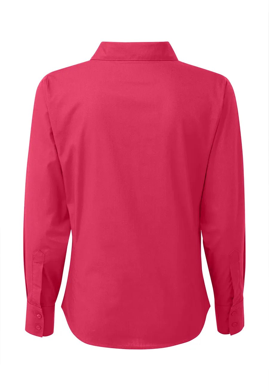 Women's Vibrant Long Sleeve Poplin Blouse - The Work Uniform Company