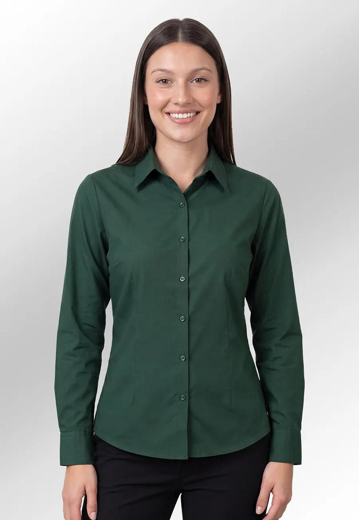 Women's Vibrant Long Sleeve Poplin Blouse - The Work Uniform Company