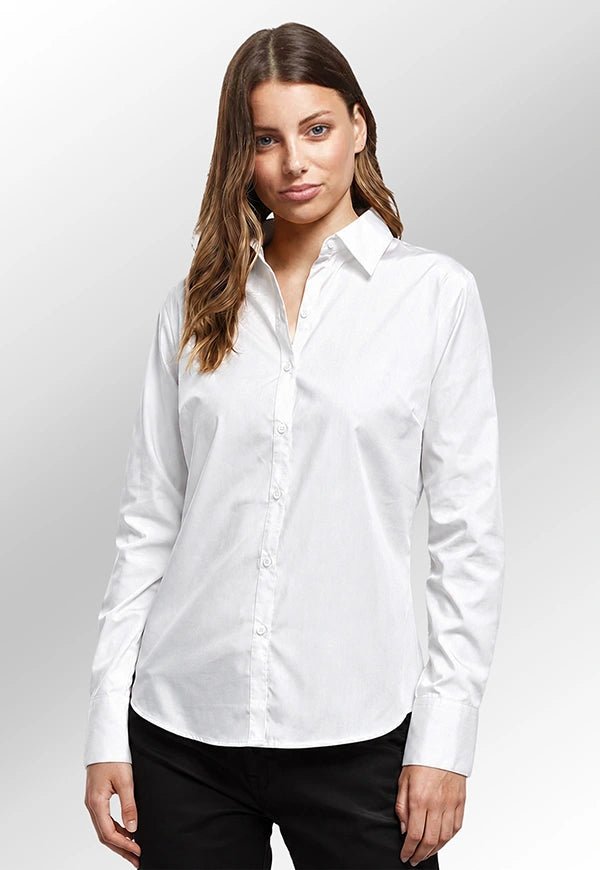 Women's Cool Long Sleeve Poplin Blouse - The Work Uniform Company