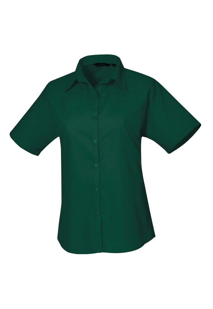 Women's Short Sleeve Poplin Blouse - The Work Uniform Company