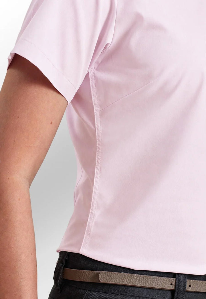 Women's Short Sleeve Poplin Blouse - The Work Uniform Company