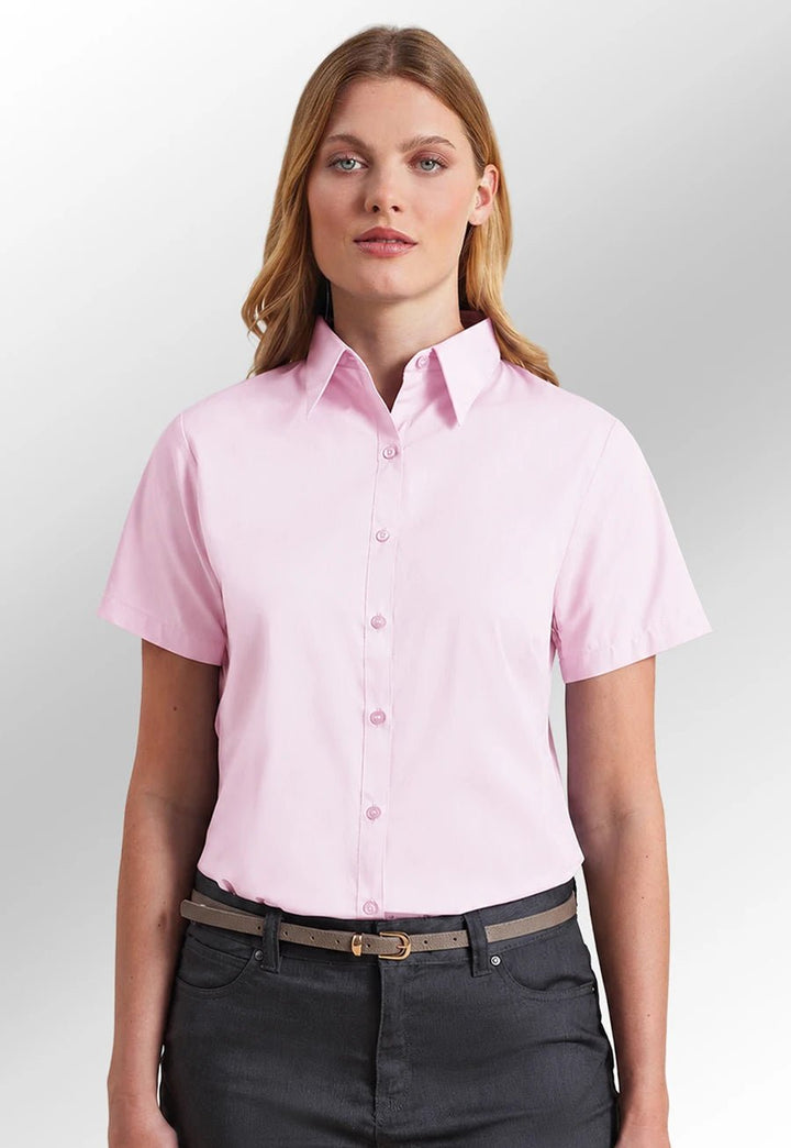 Women's Short Sleeve Poplin Blouse - The Work Uniform Company