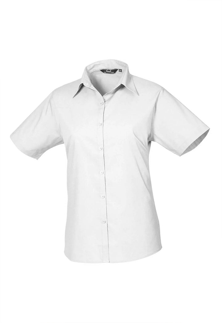 Women's Short Sleeve Poplin Blouse - The Work Uniform Company