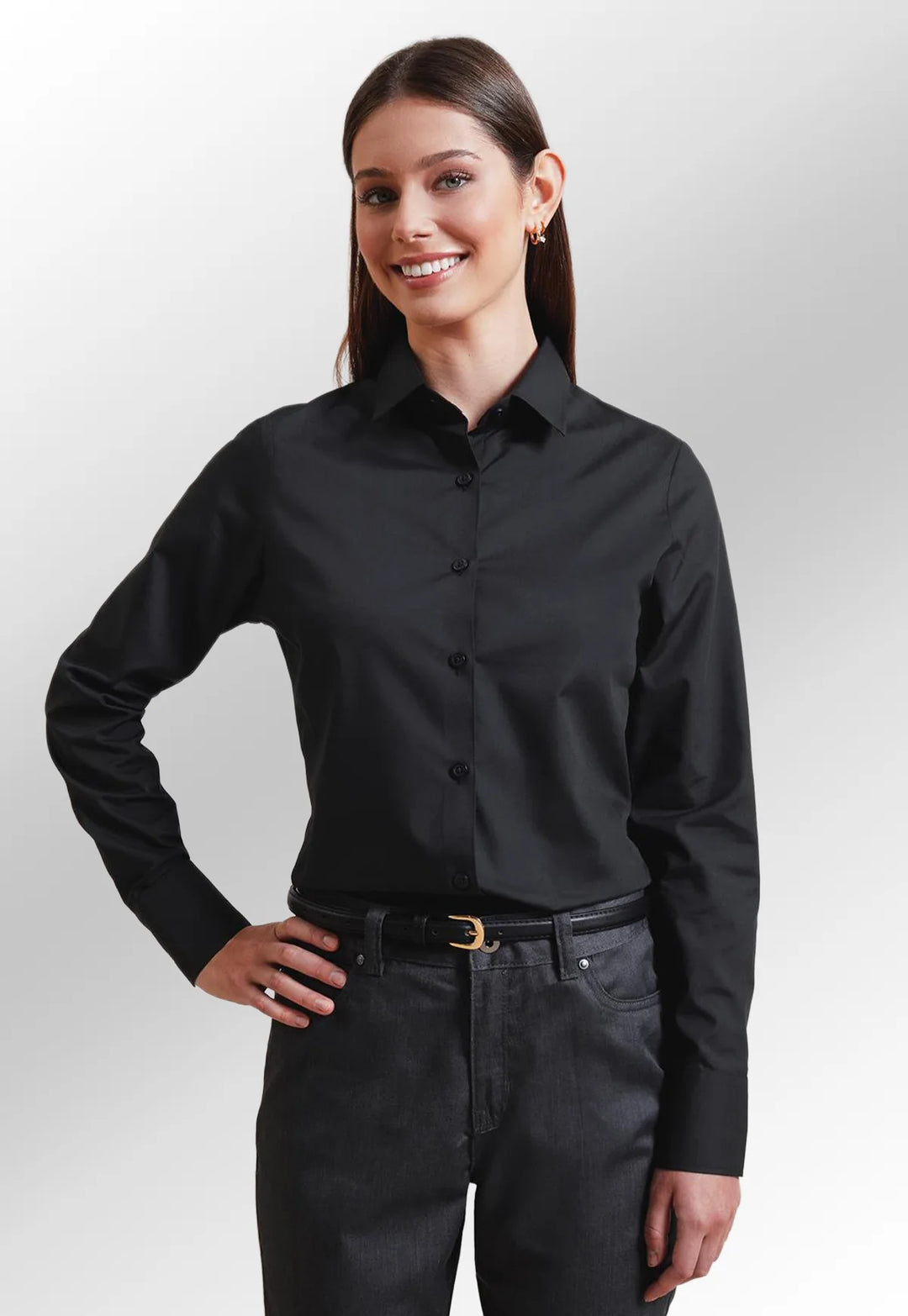 Women's Long Sleeve 'Recyclight' Poplin Shirt - The Work Uniform Company