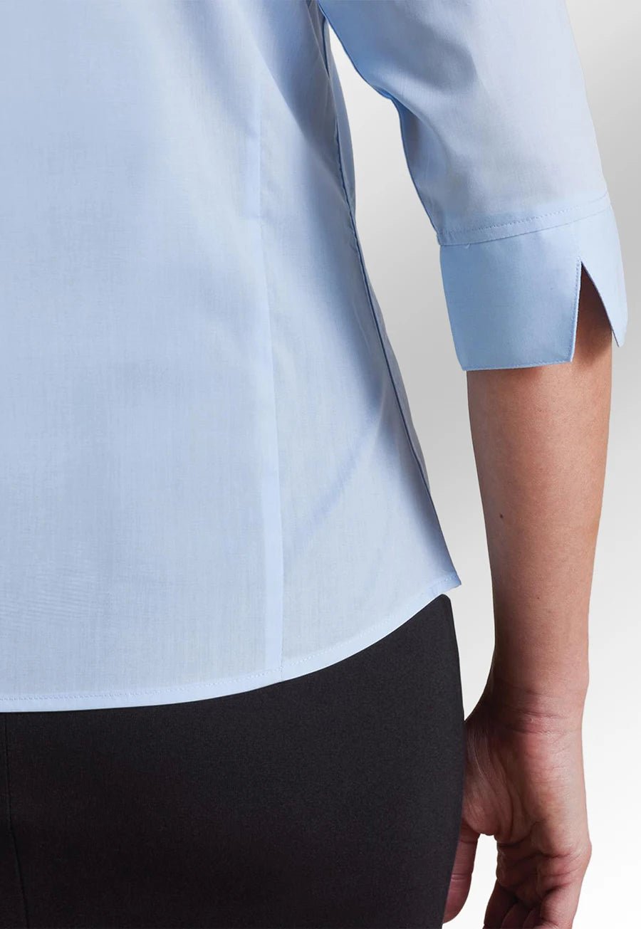 Women's 3/4 Sleeve Poplin Blouse - The Work Uniform Company