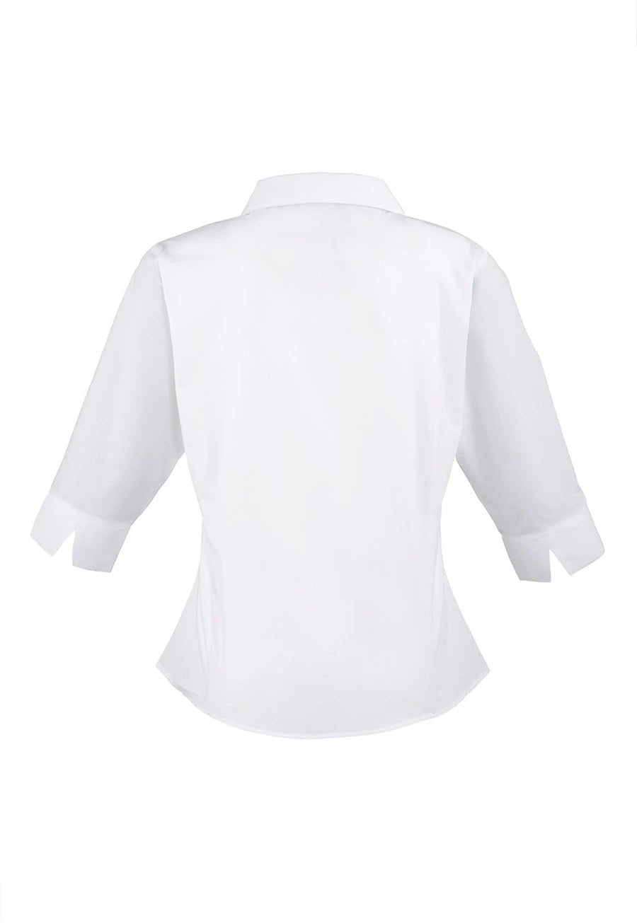 Women's 3/4 Sleeve Poplin Blouse - The Work Uniform Company