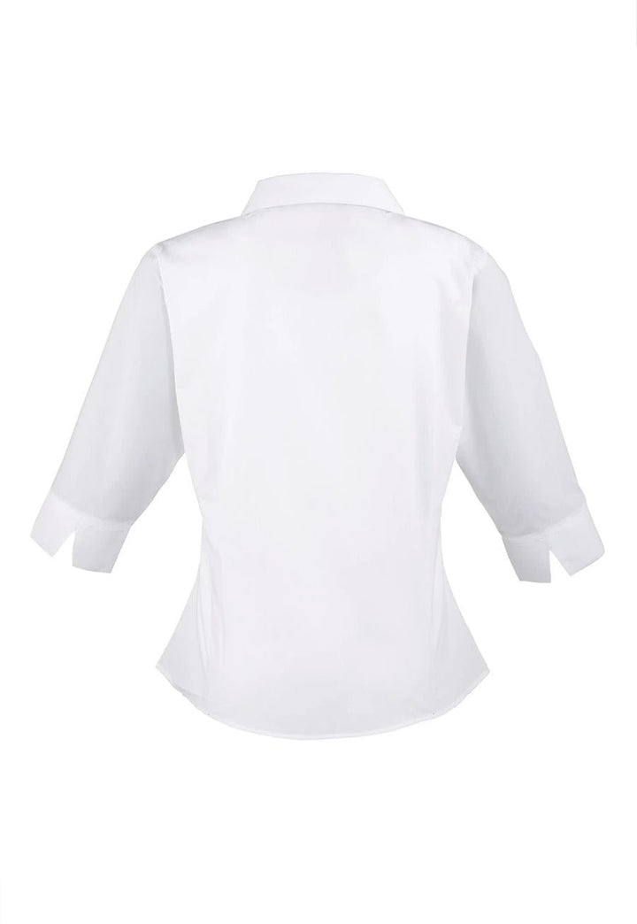 Women's 3/4 Sleeve Poplin Blouse - The Work Uniform Company