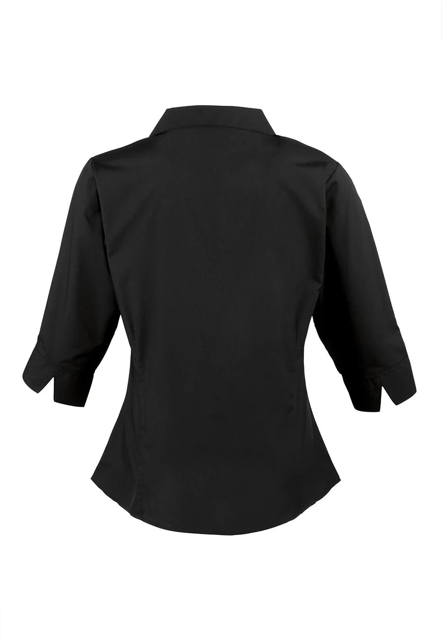Women's 3/4 Sleeve Poplin Blouse - The Work Uniform Company